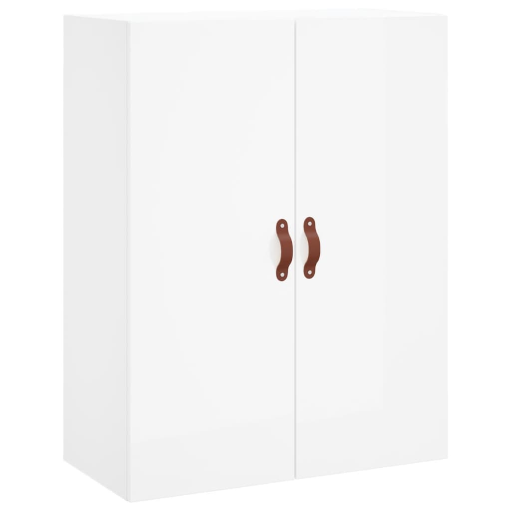 vidaXL Highboard høyglans hvit 69,5x34x180 cm konstruert tre