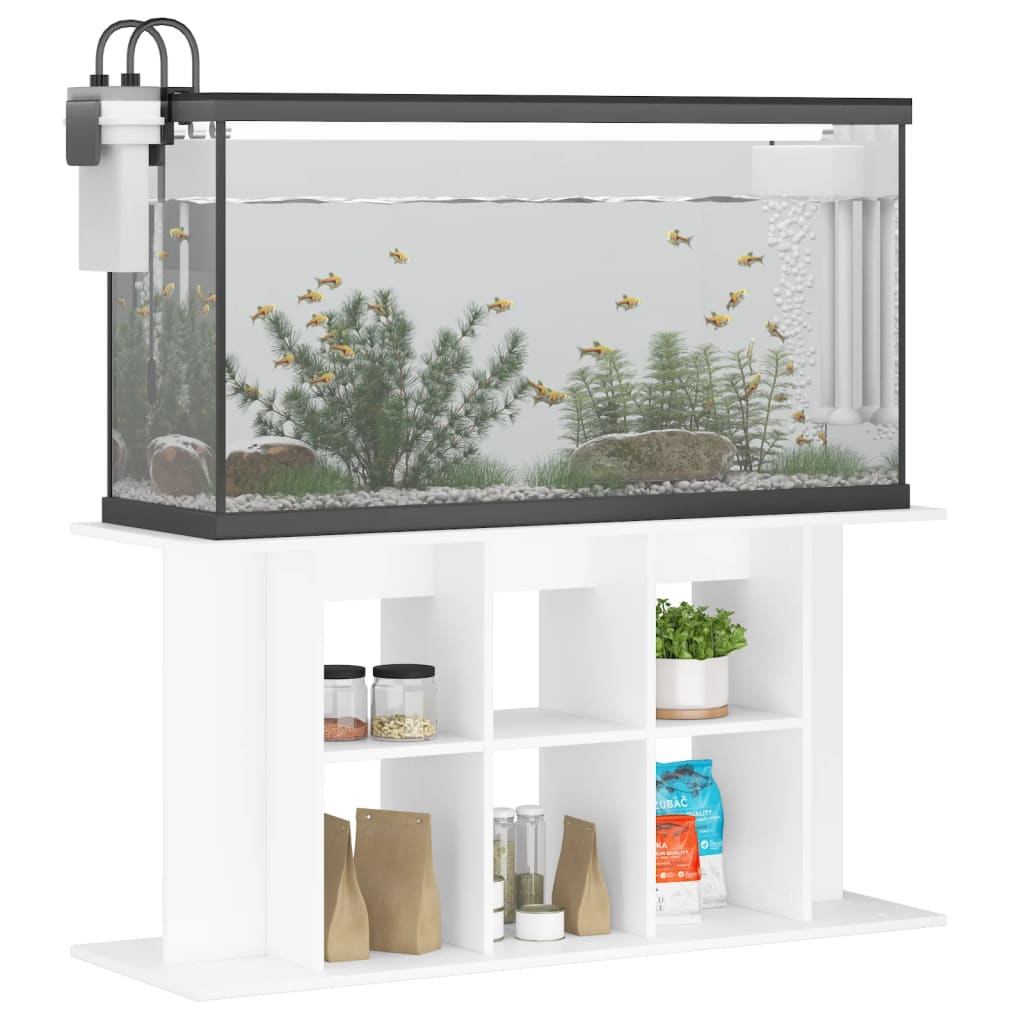 vidaXL Akvariumstativ hvit 120x40x60 cm konstruert tre