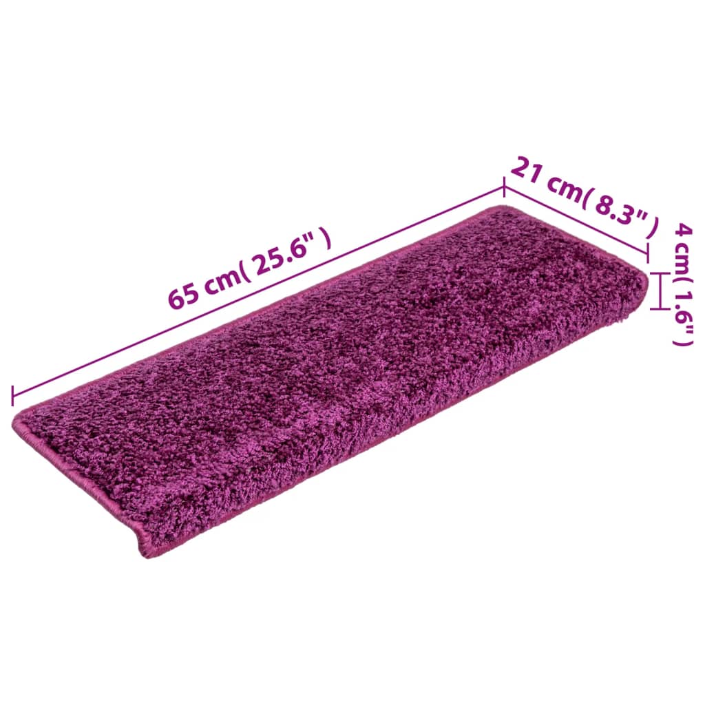 vidaXL Trappetrinnstepper 15 stk 65x21x4 cm fiolett