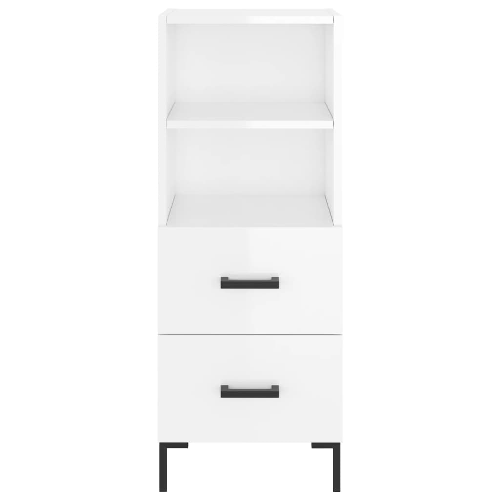 vidaXL Highboard høyglans hvit 34,5x34x180 cm konstruert tre