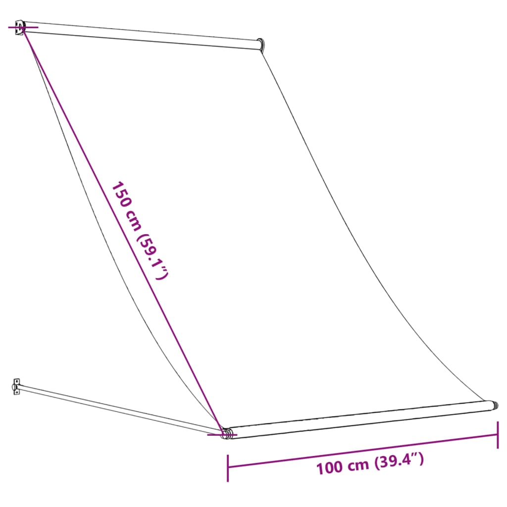 vidaXL Uttrekkbar markise kremhvit 200x150 cm stoff og stål