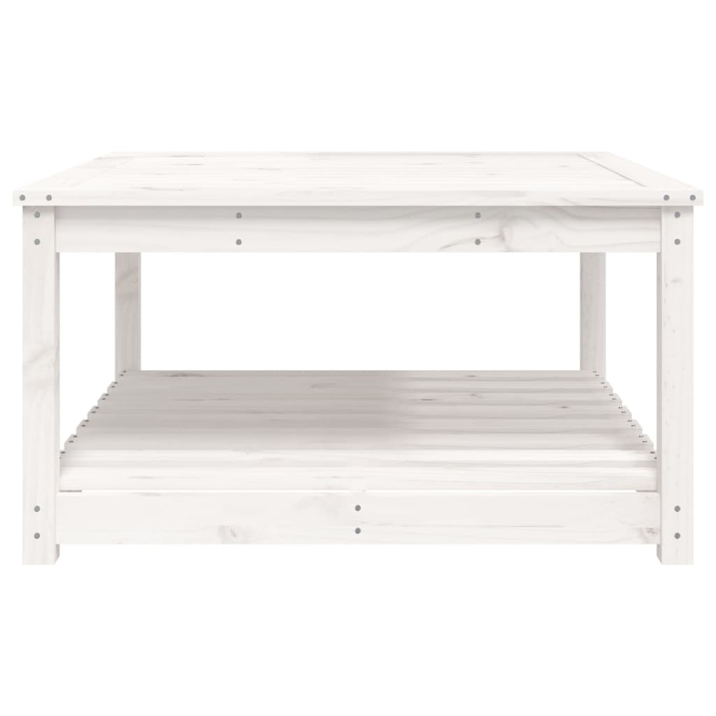 vidaXL Hagebord hvit 82,5x82,5x45 cm heltre furu