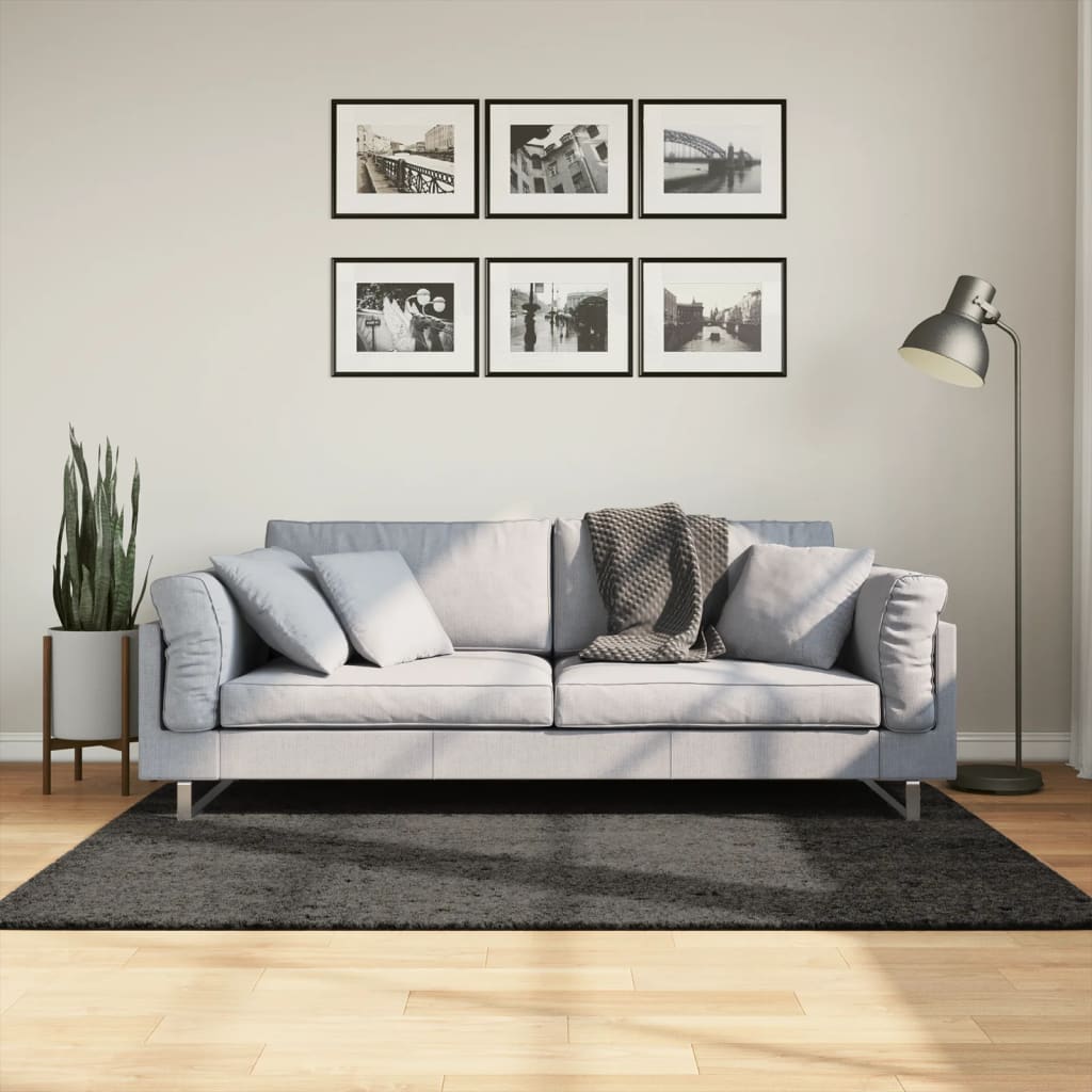 vidaXL Teppe ISTAN lang luv skinnende utseende antrasitt 120x170 cm