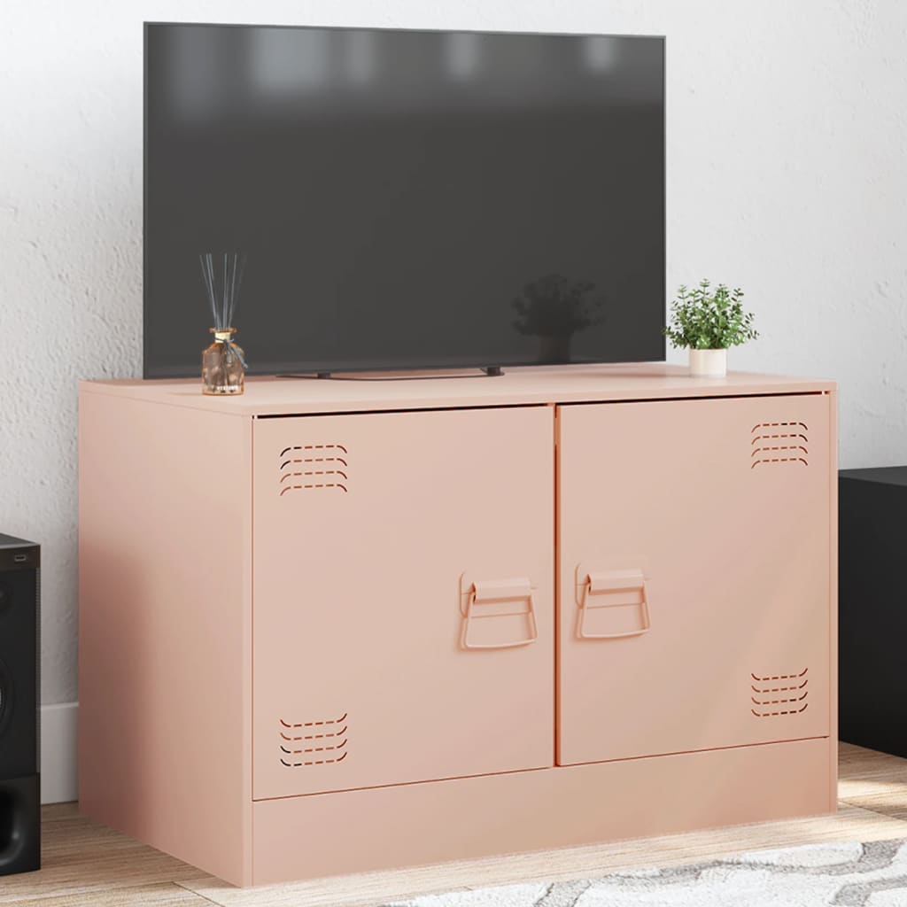 vidaXL TV-benk rosa 67x39x44 cm stål