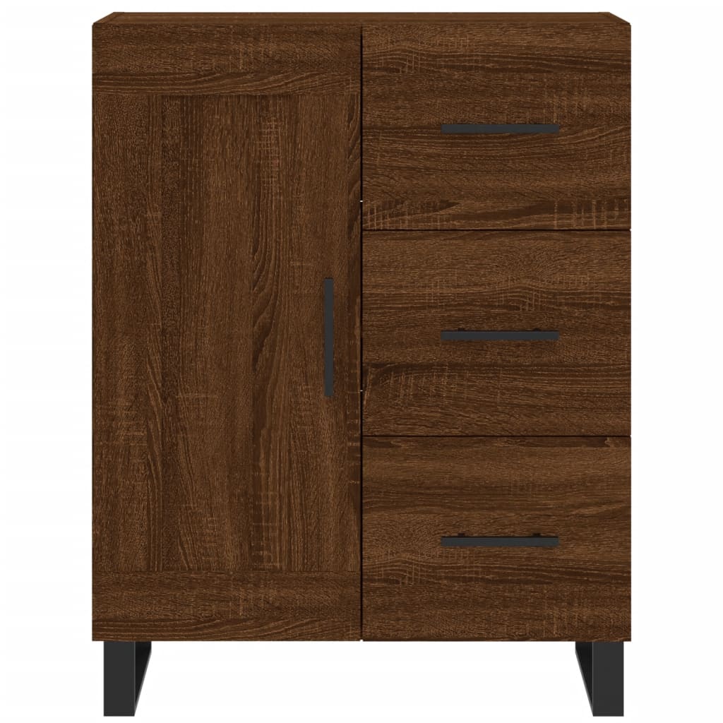 vidaXL Highboard brun eik 69,5x34x180 cm konstruert tre