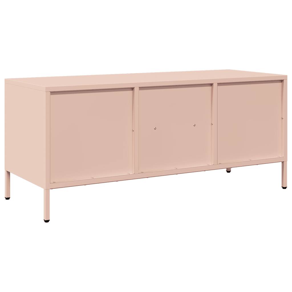 vidaXL TV-benk rosa 101,5x39x43,5 cm kaldvalset stål