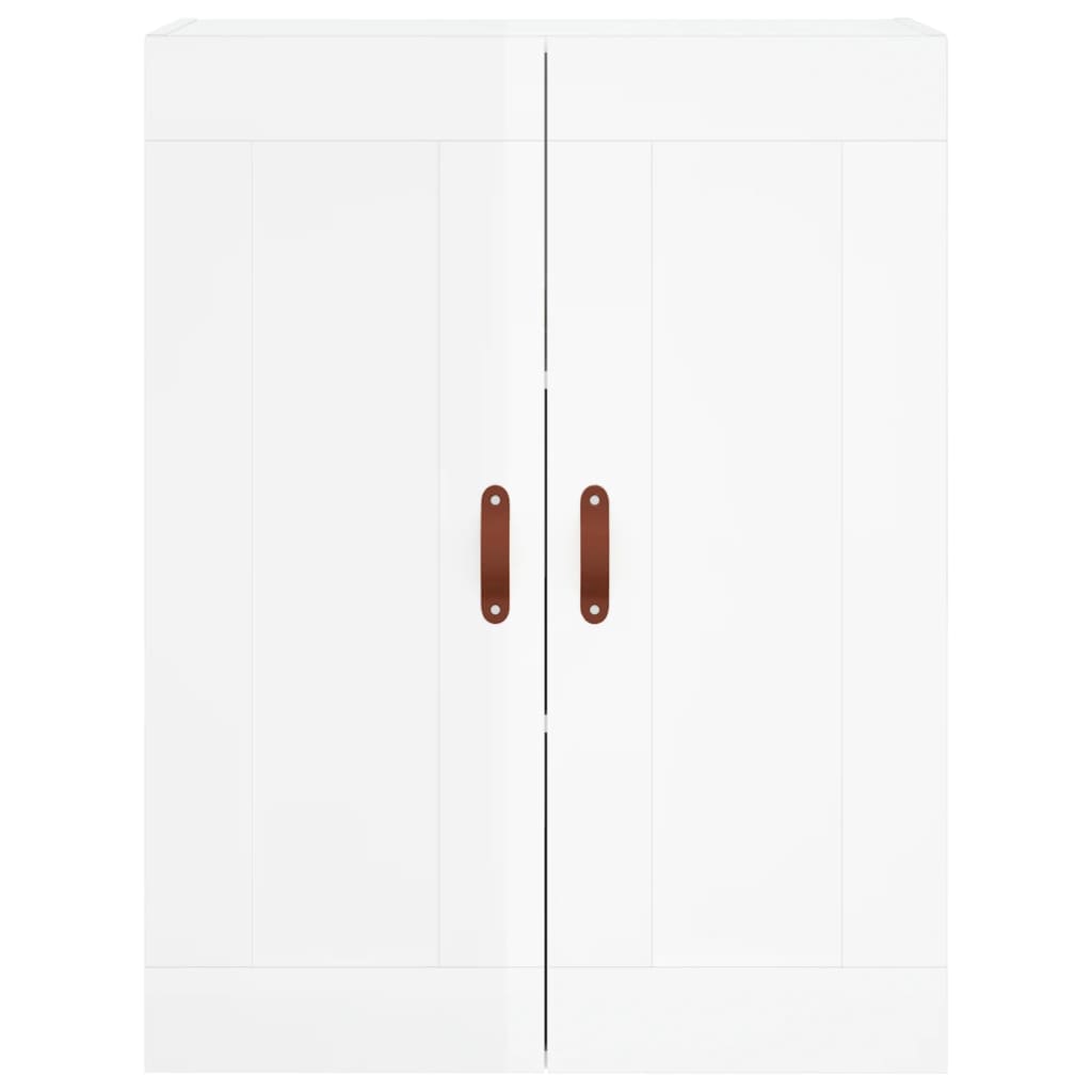 vidaXL Highboard høyglans hvit 69,5x34x180 cm konstruert tre