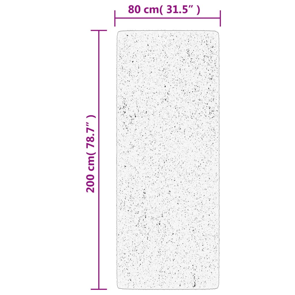 vidaXL Tykt teppe PAMPLONA høy luv moderne grå 80x200 cm
