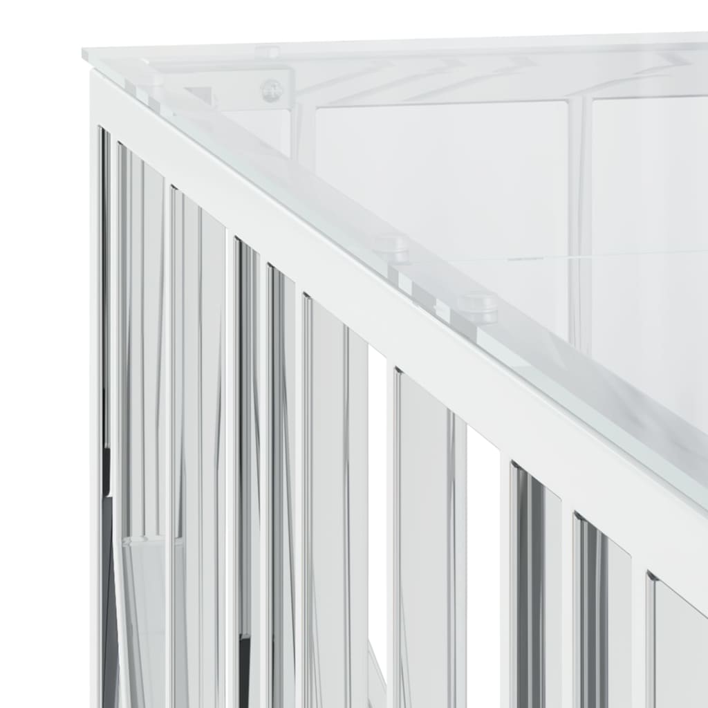 vidaXL Salongbord 100x100x50 cm rustfritt stål og glass