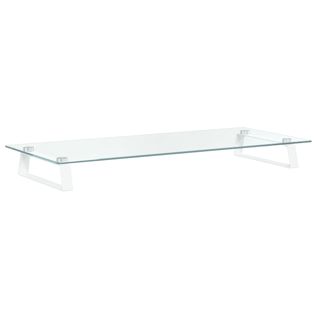 vidaXL Skjermstativ hvit 80x35x8 cm herdet glass og metall