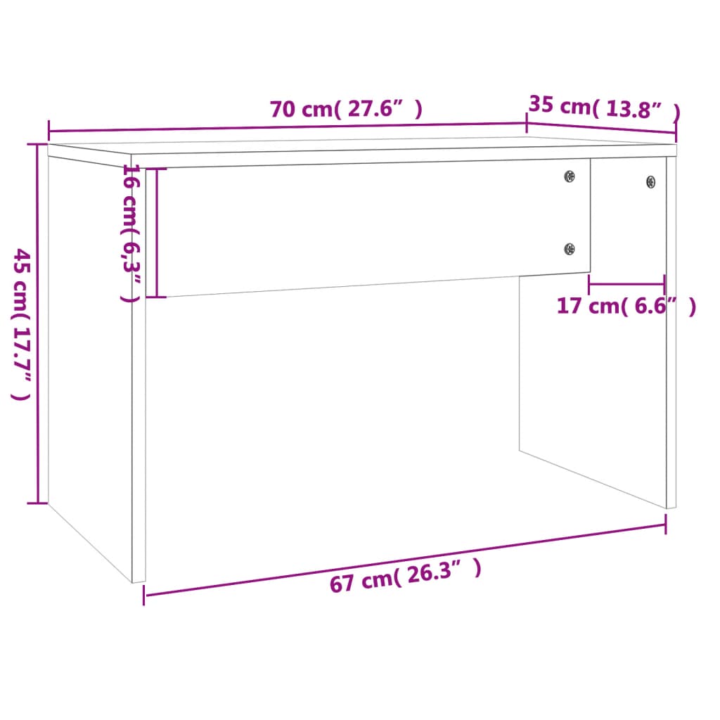 vidaXL Sminkebordsett svart 74,5x40x141 cm